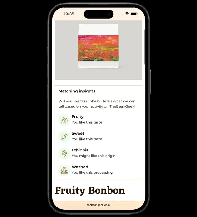 TheBeanGeek detailed match insights view