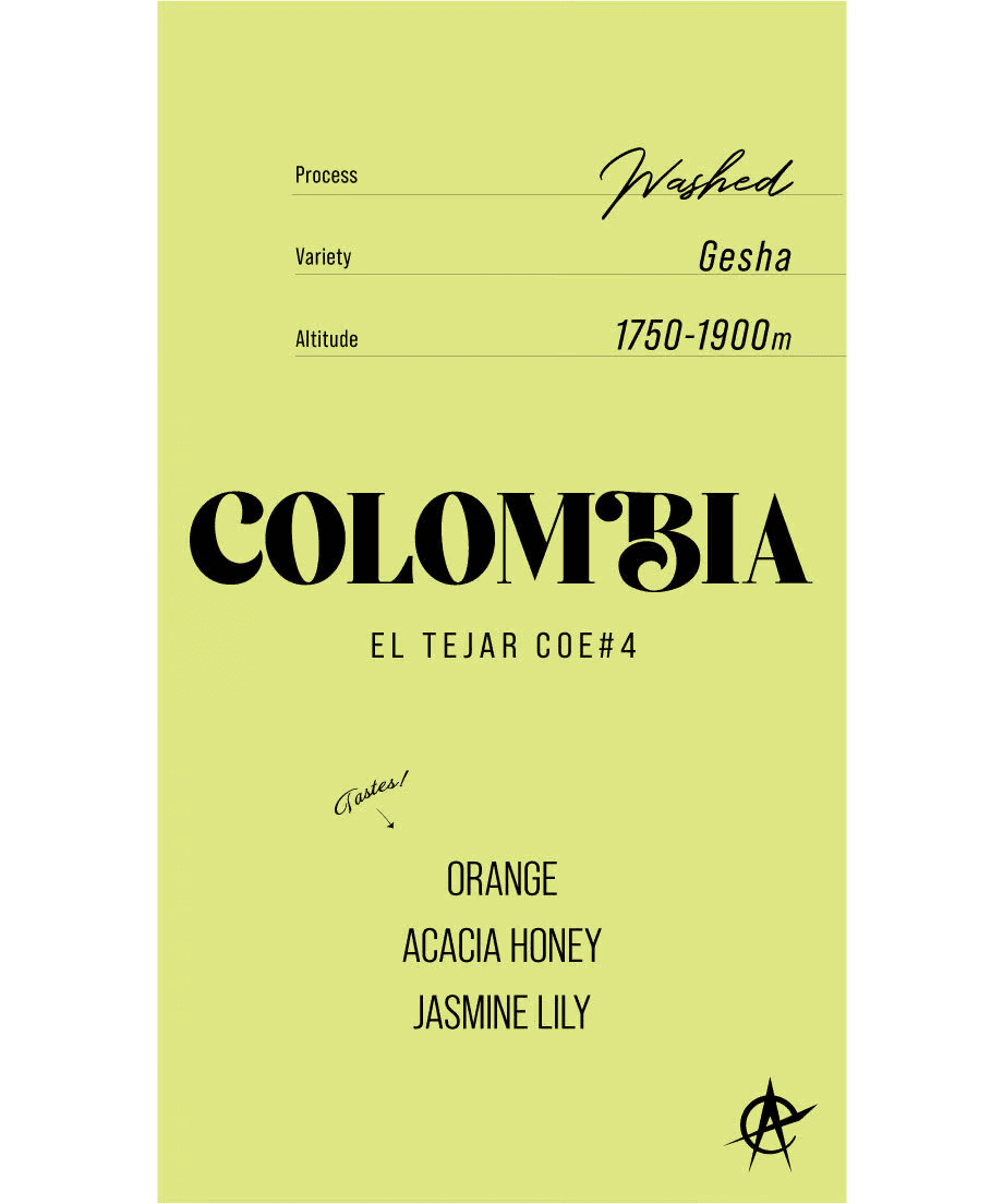 Image of Colombia El Tejar Geisha COE#4 150g