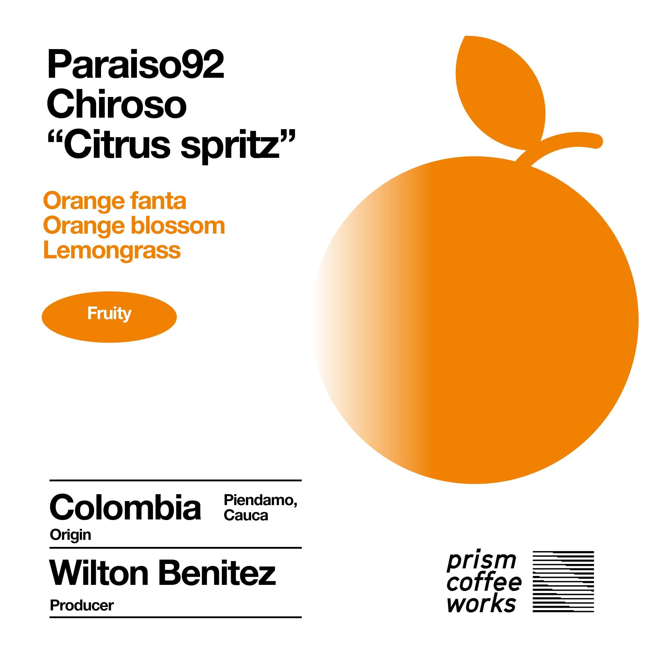 Image of 008 Paraiso92 Citrus spritz Chiroso Colombia Granja Paraiso92 Citrus spritz Chiroso