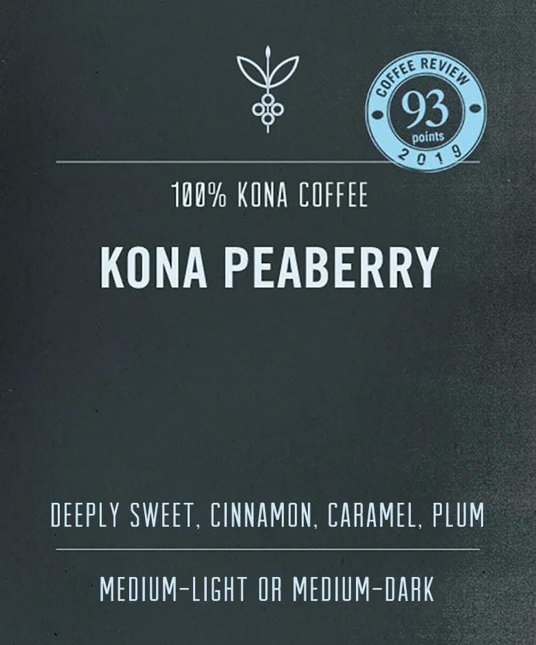 Image of 100% Kona Peaberry Coffee - 93pts