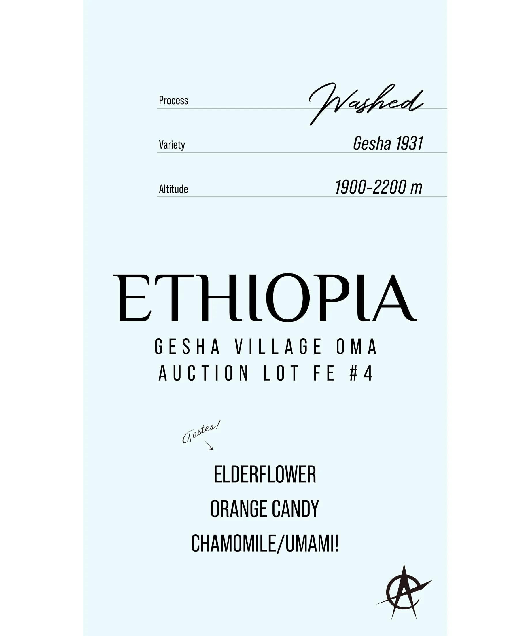 Image of Ethiopia Gesha Village Oma Auction Lot FE #4 Gesha 1931 - 72h Washed