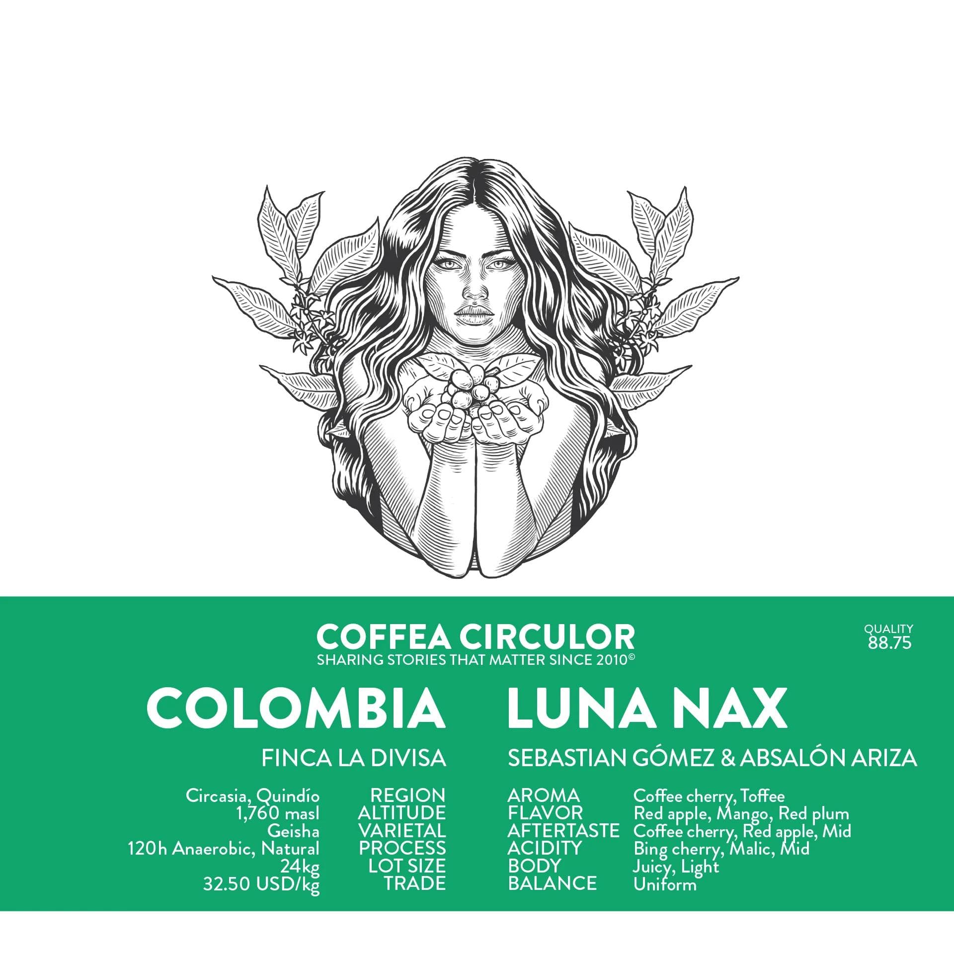 Image of Colombia Luna Geisha Natural Anaerobic NAX
