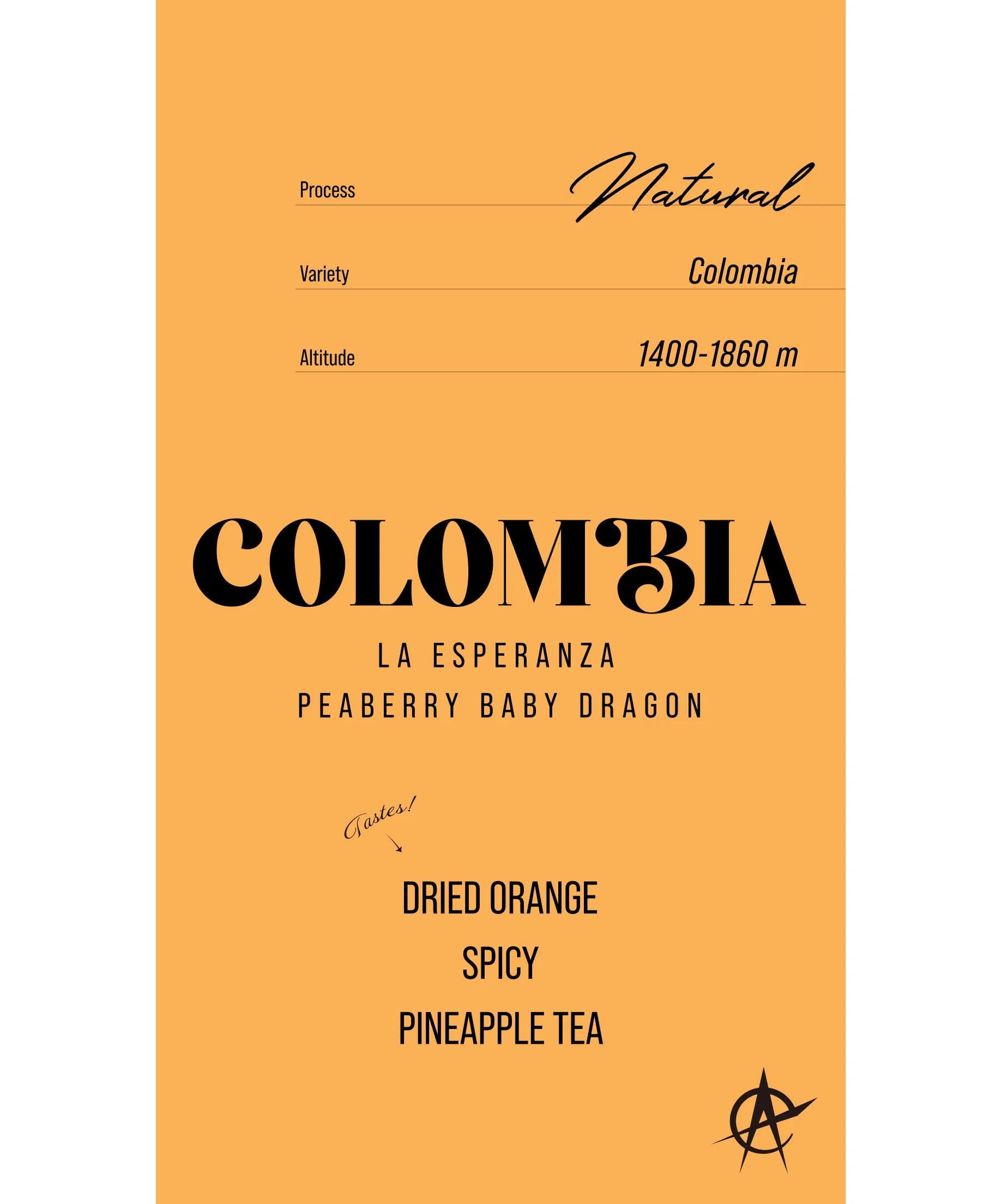 Image of Colombia La Esperanza Peaberry Baby Dragon Colombia - Natural