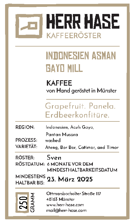 Image of Indonesia Asman Gayo Mill washed