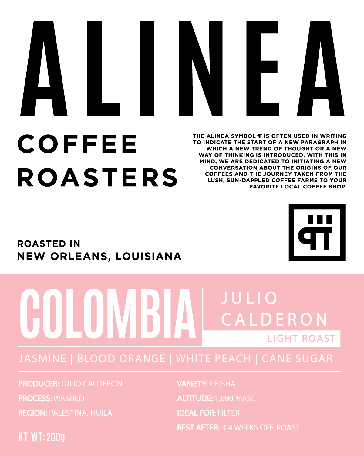 Image of Colombia Julio Calderon Washed Geisha