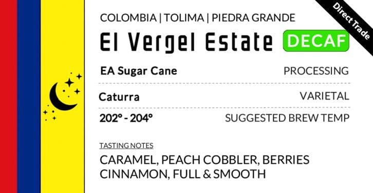 Image of Decaf – Colombia El Vergel Estate