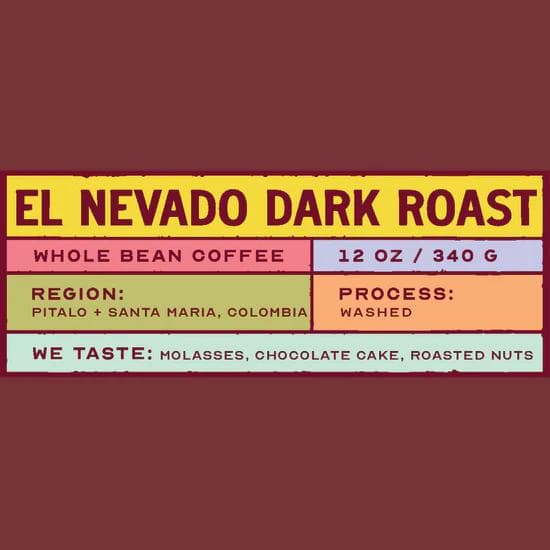 Image of El Nevado Dark Roast - Pitalo and Santa Maria Colombia