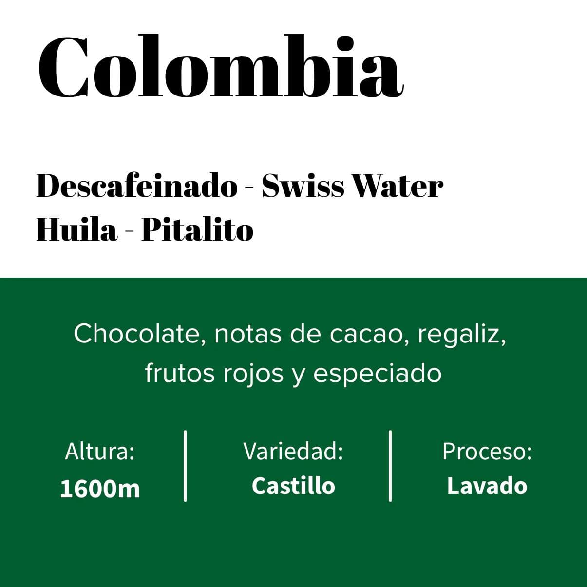 Image of Colombia - Huila - Decaffeinated - Washed