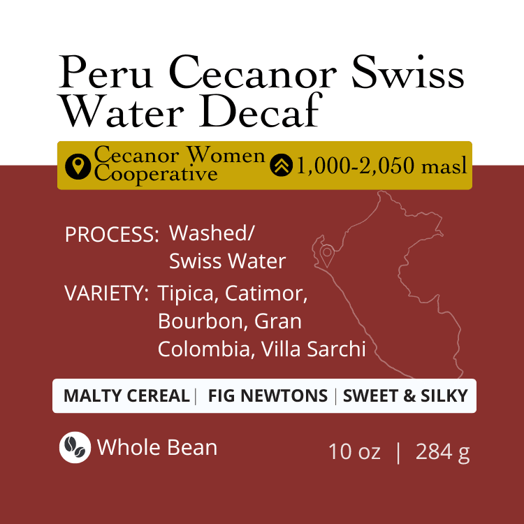 Image of Peru Cecanor Swiss Water Decaf