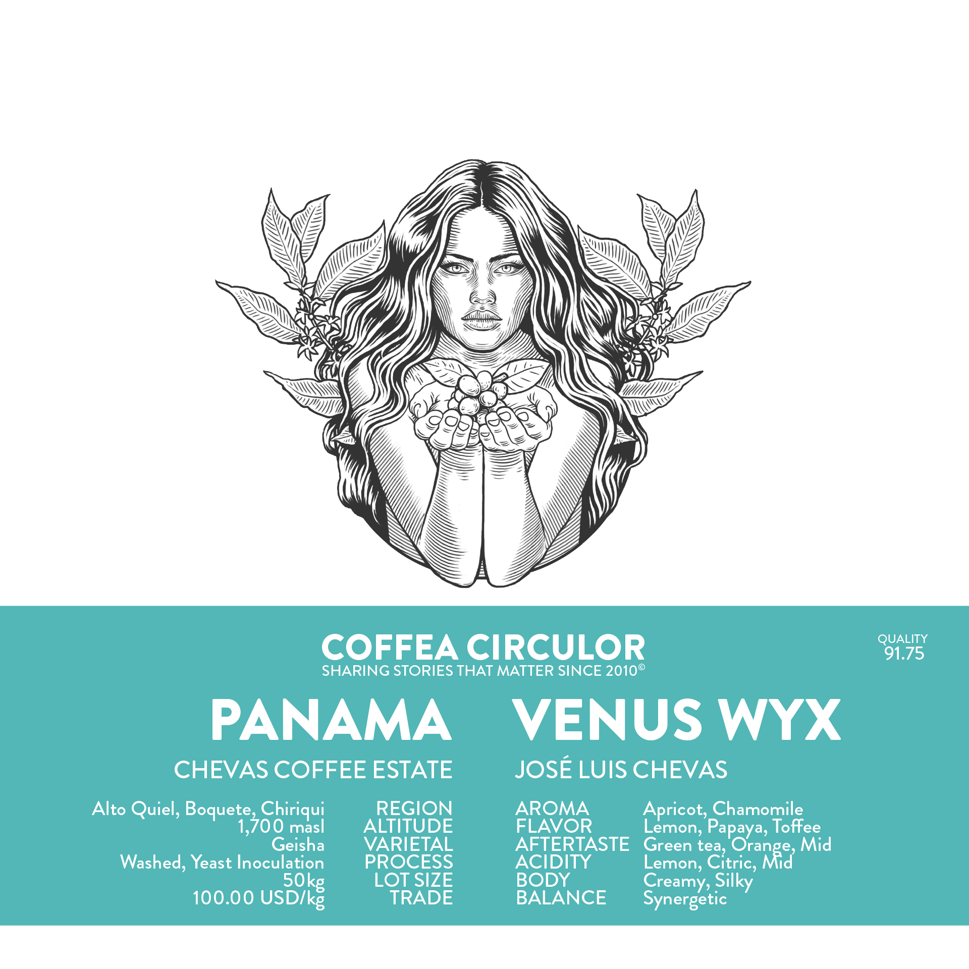 Image of Panama Chevas Geisha Venus Washed Yeast Inoculation WYX