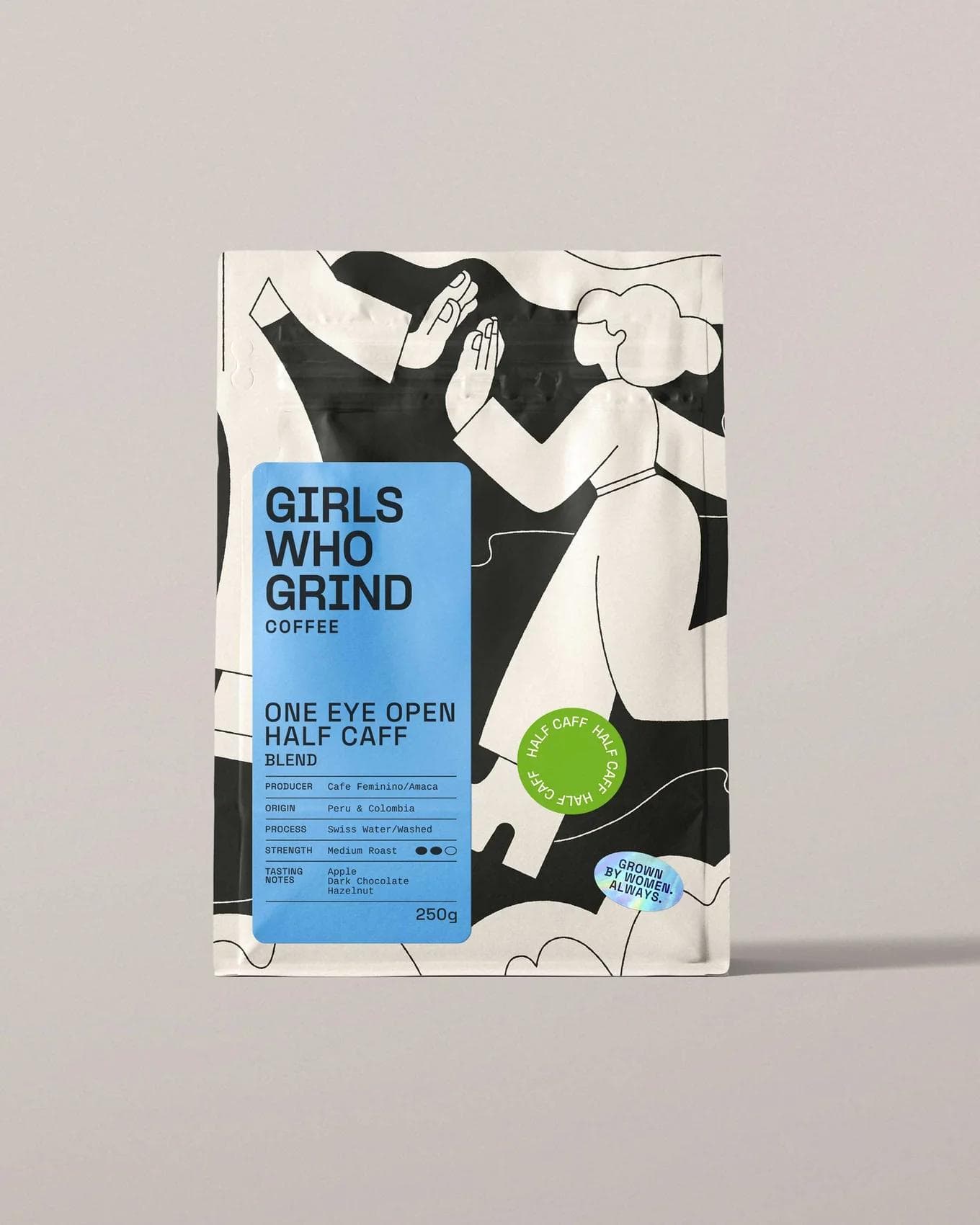 Image of One Eye Open Half Caff