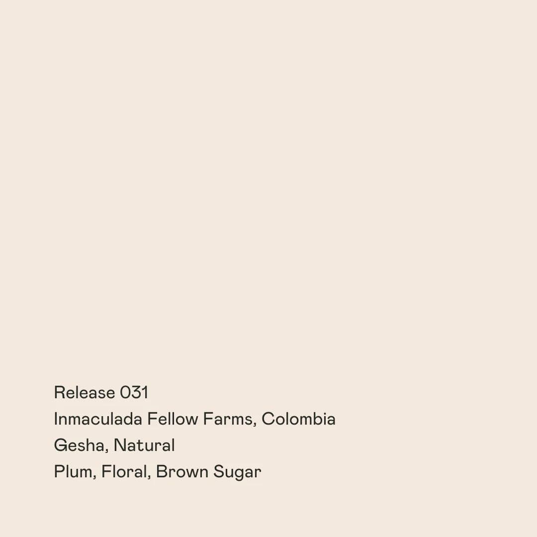 Image of Release 031 - Inmaculada Fellow Farms, Gesha Natural