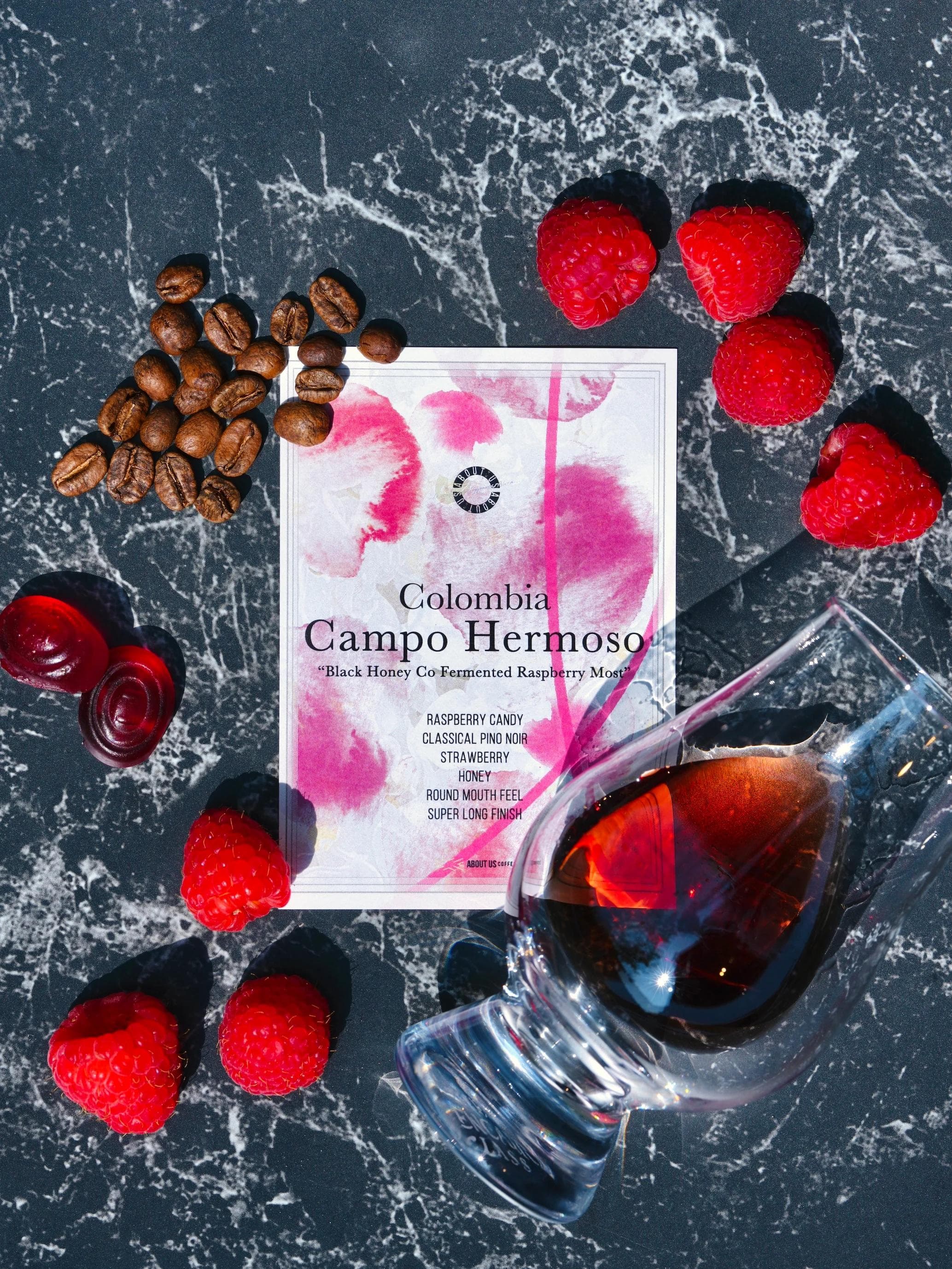 Image of  Colombia Santuario x Campo Hermoso "Black Honey Co-Fermented Rapsberry Mossto"