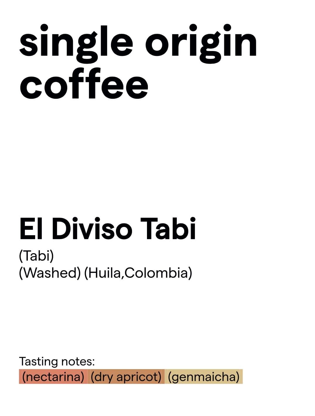 Image of Colombia El Diviso Tabi Washed