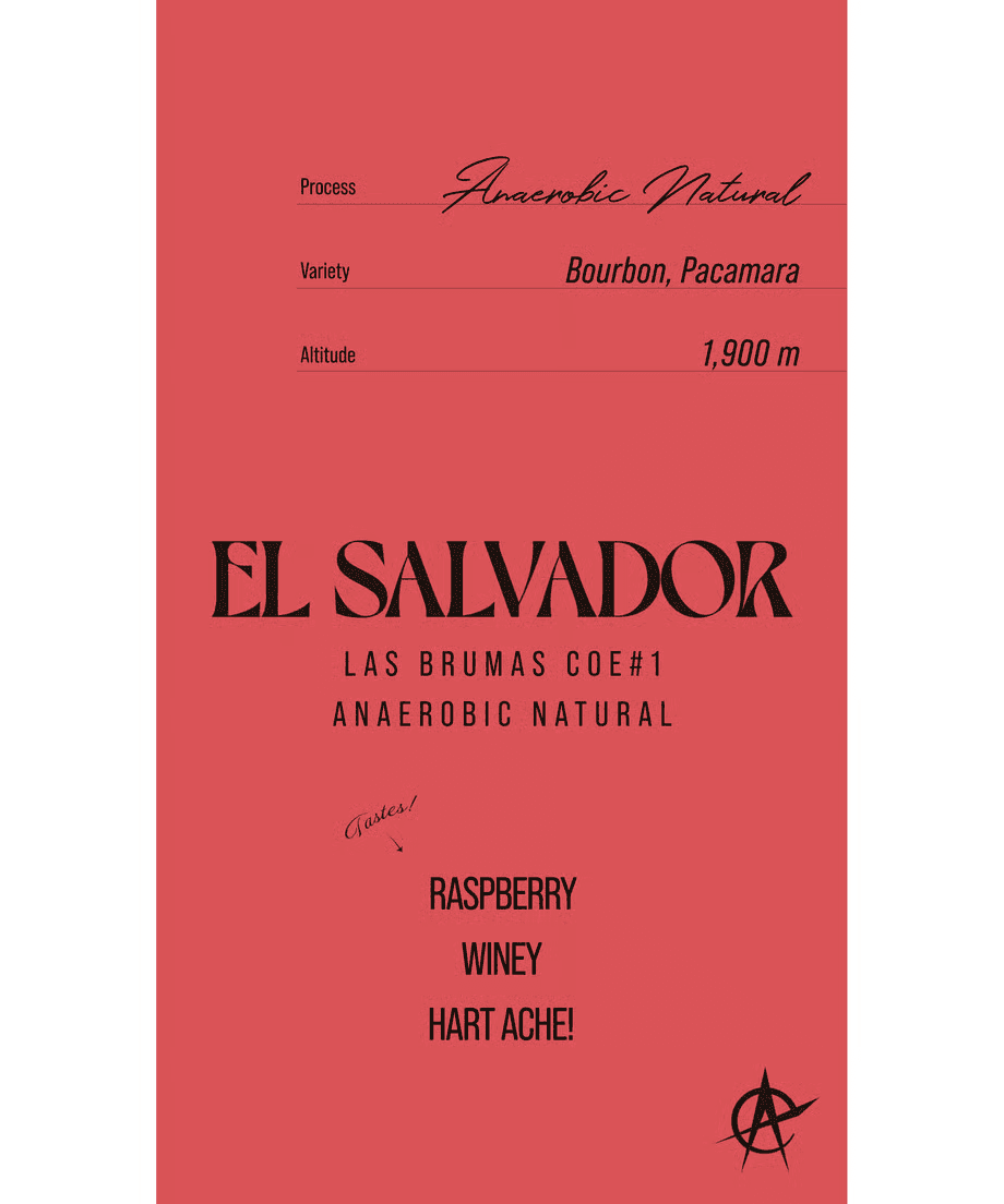 Image of El Salvador Las Brumas Coe1 Bourbon Pacamara - Anaerobic Natural