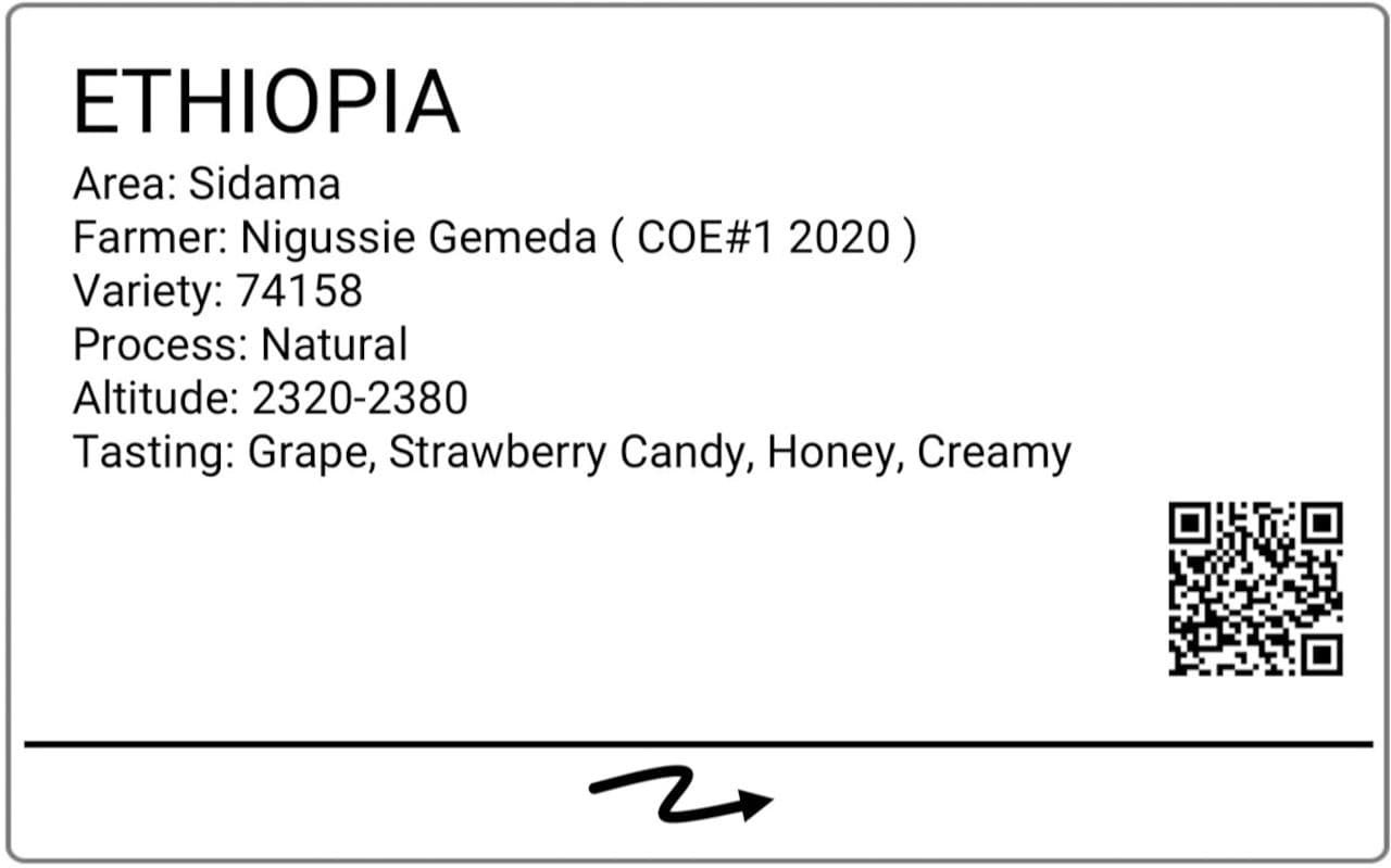 Image of Ethiopia Niggusie Gemeda Nude Natural Filter