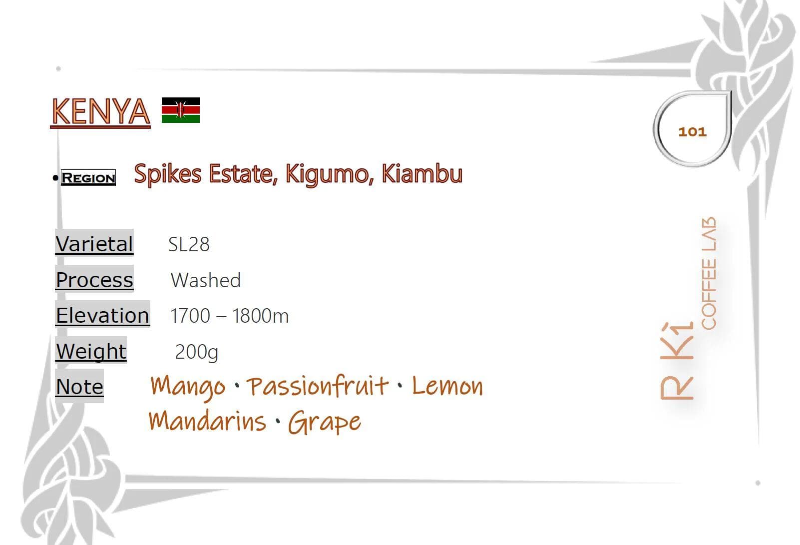 Image of Kenya-Spikes Estate-Kiambu SL28 Washed 200g