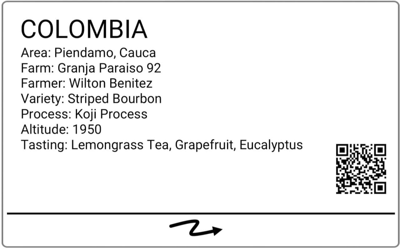 Image of Colombia Striped Bourbon Koji-Process Filter