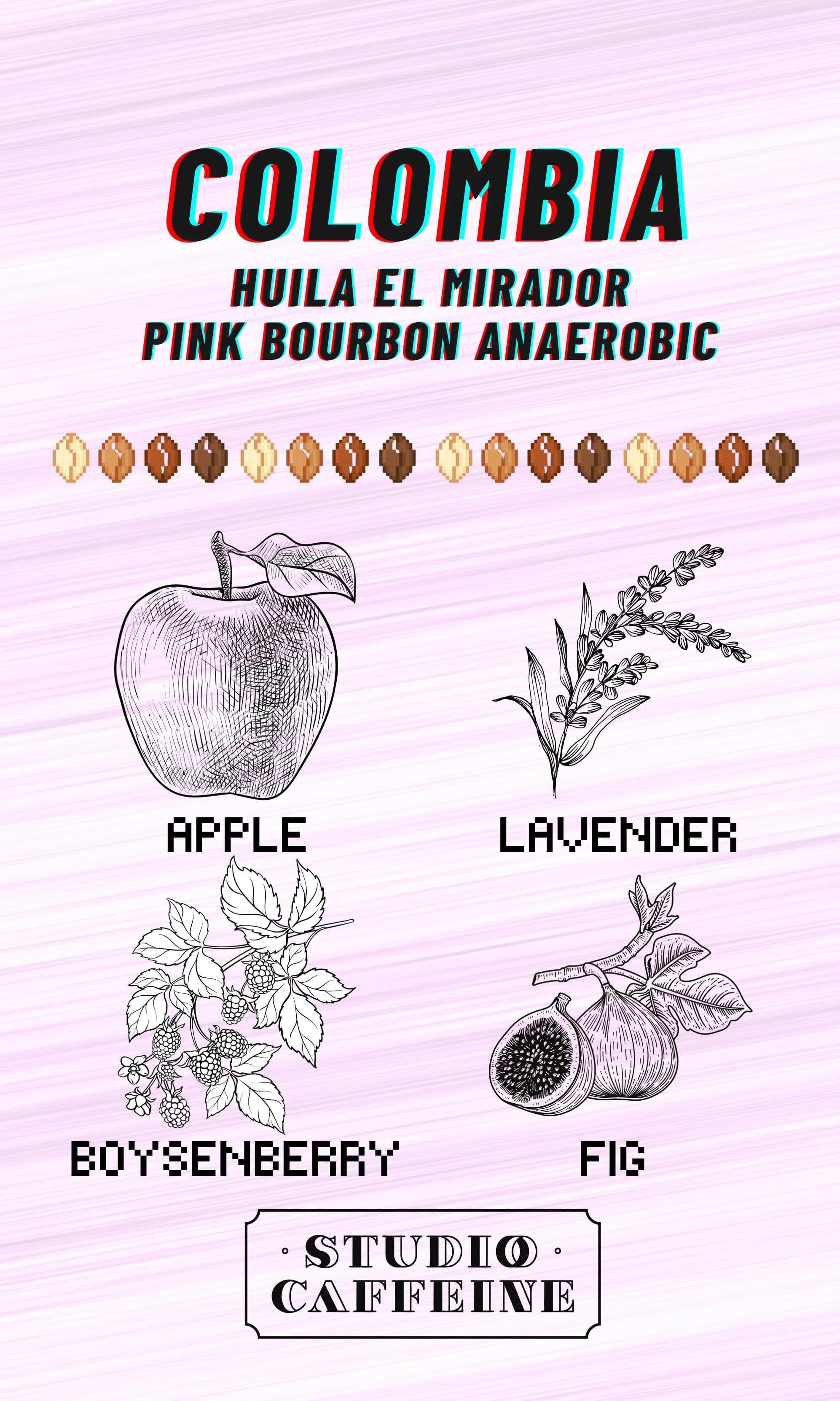 Image of Colombia Huila Finca El Mirador Pink Bourbon Anaerobic Natural